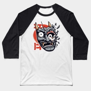 Oni Mask Penguin Baseball T-Shirt